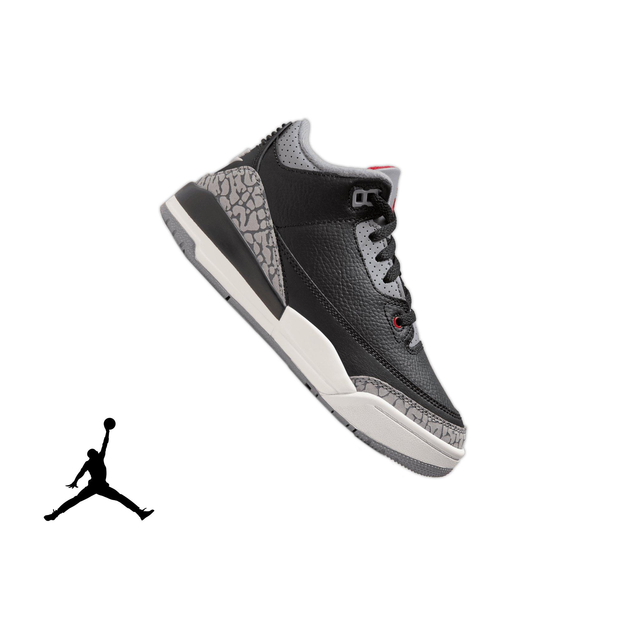 Jordan 3 Retro Black Cement Preschool Kids Shoe Hibbett